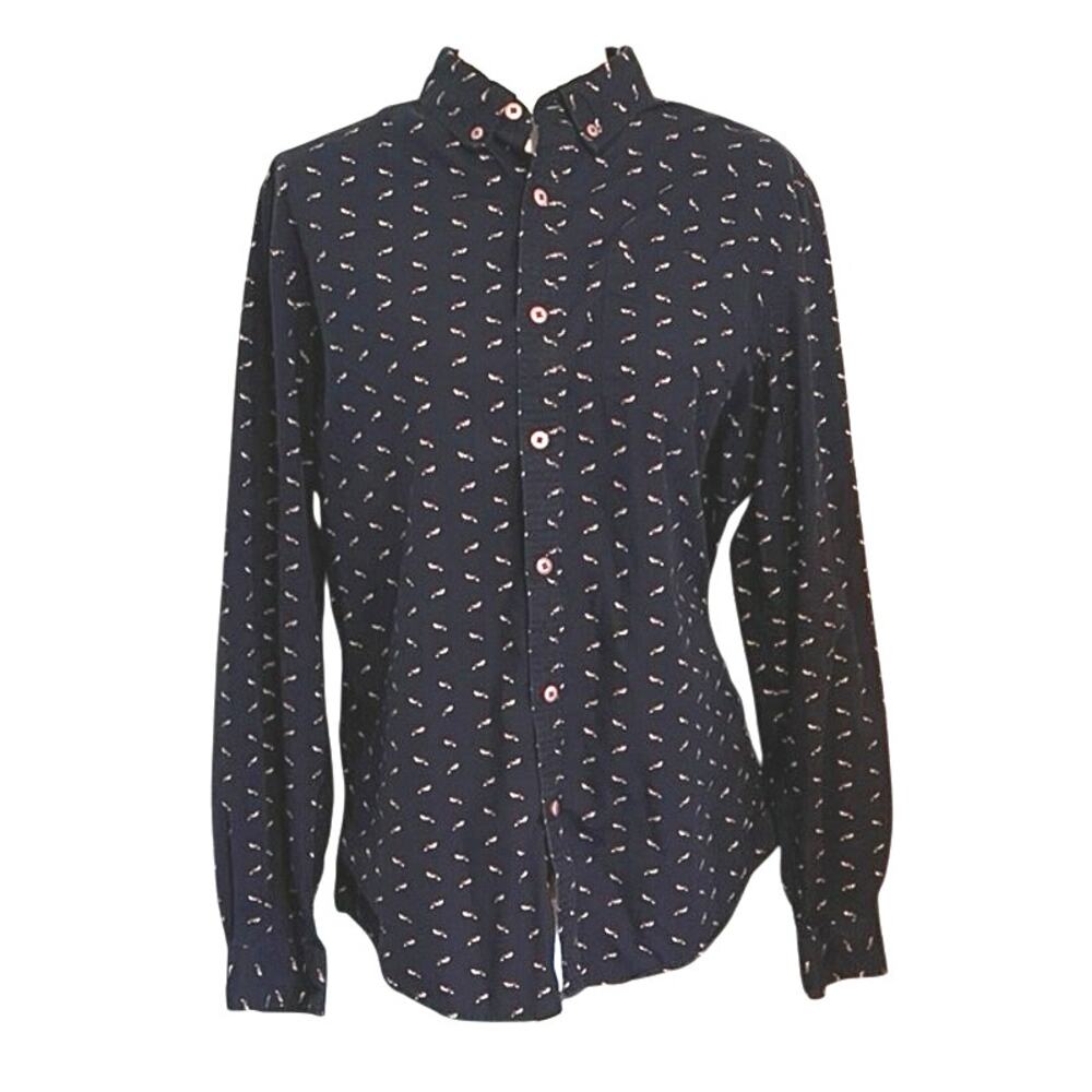 Cactus New York On the Road Travelers Collection Mens M slim fit LS blue shirt